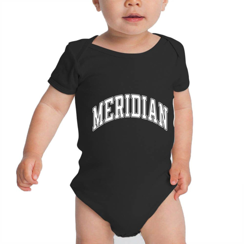 Meridian Idaho Id Varsity Style White Text T Shirt Baby Bodysuit by cm-arts | Artistshot