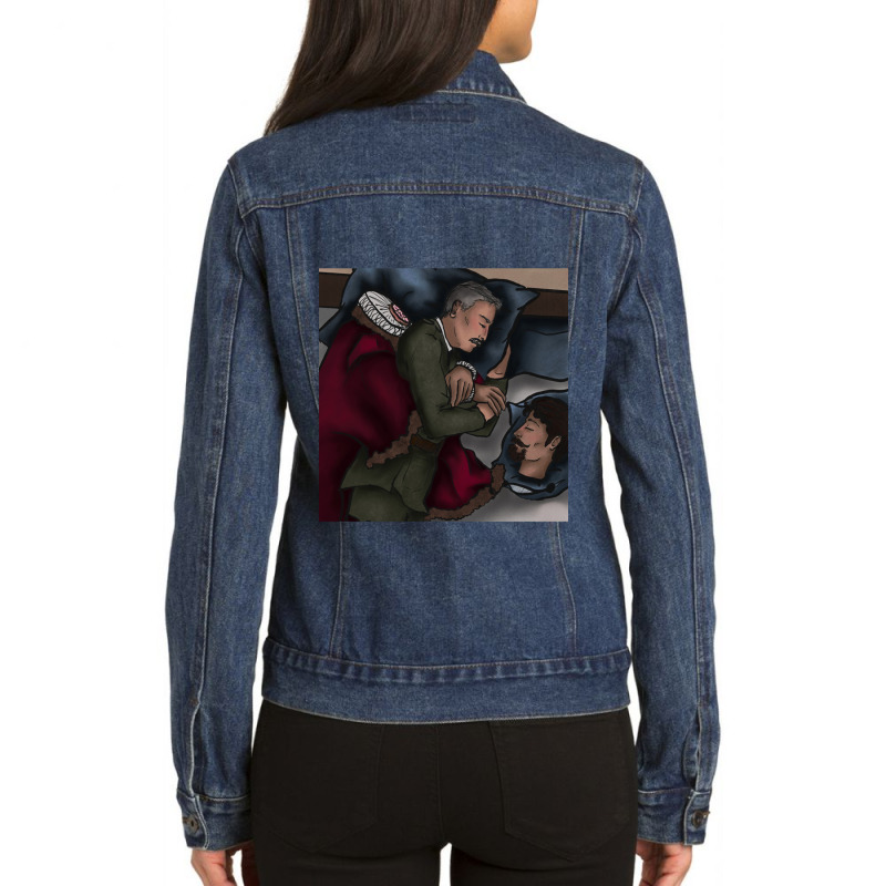 Caphrey Spooning Acrylic Block Ladies Denim Jacket by OSWALDOLIMART | Artistshot