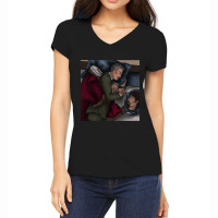 Caphrey Spooning Acrylic Block Women's V-neck T-shirt | Artistshot