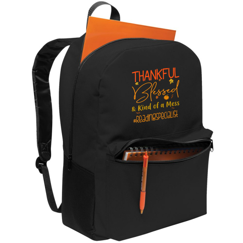 Reading Specialist Thankful Blessed And Kind Of A Mess Backpack | Artistshot