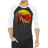 Jurassic Rex Sunglasses Rero Vinage Dinosaur 3/4 Sleeve Shirt | Artistshot