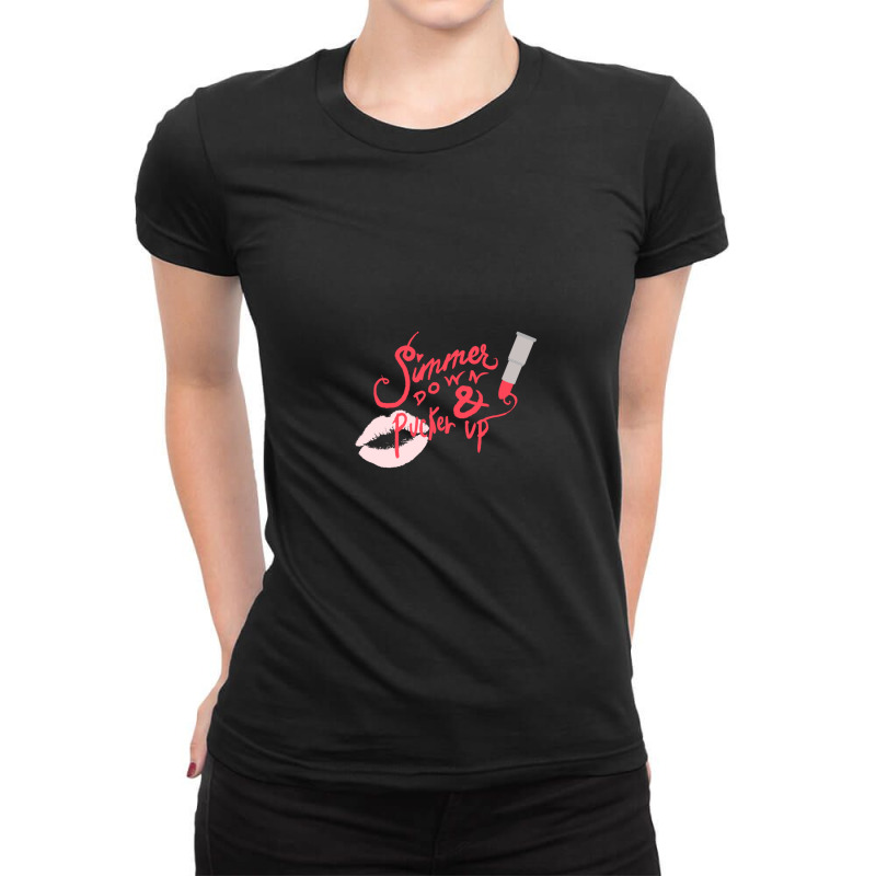 Simmer Down & Pucker Up Ladies Fitted T-shirt | Artistshot