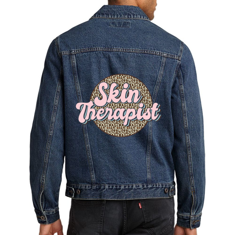 Skin Therapist Esthetician Leopard Skincare Men Denim Jacket | Artistshot