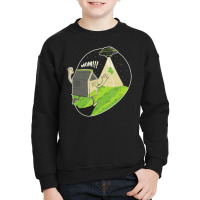 Satire Humor Milk Cow Alien Abduction Ufo Fan Space Youth Sweatshirt | Artistshot