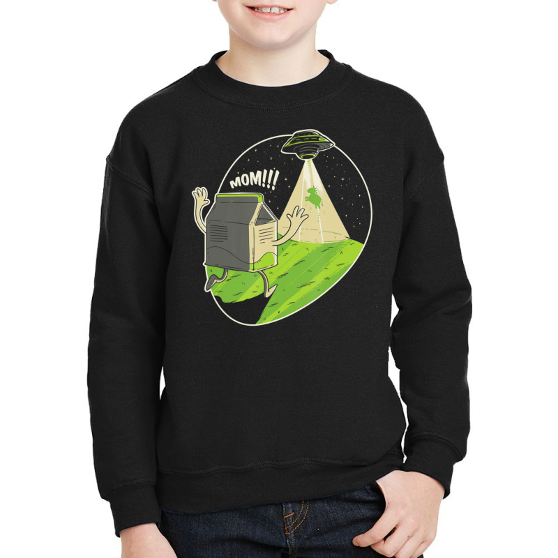 Satire Humor Milk Cow Alien Abduction Ufo Fan Space Youth Sweatshirt by phamkhao | Artistshot