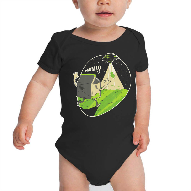 Satire Humor Milk Cow Alien Abduction Ufo Fan Space Baby Bodysuit by phamkhao | Artistshot