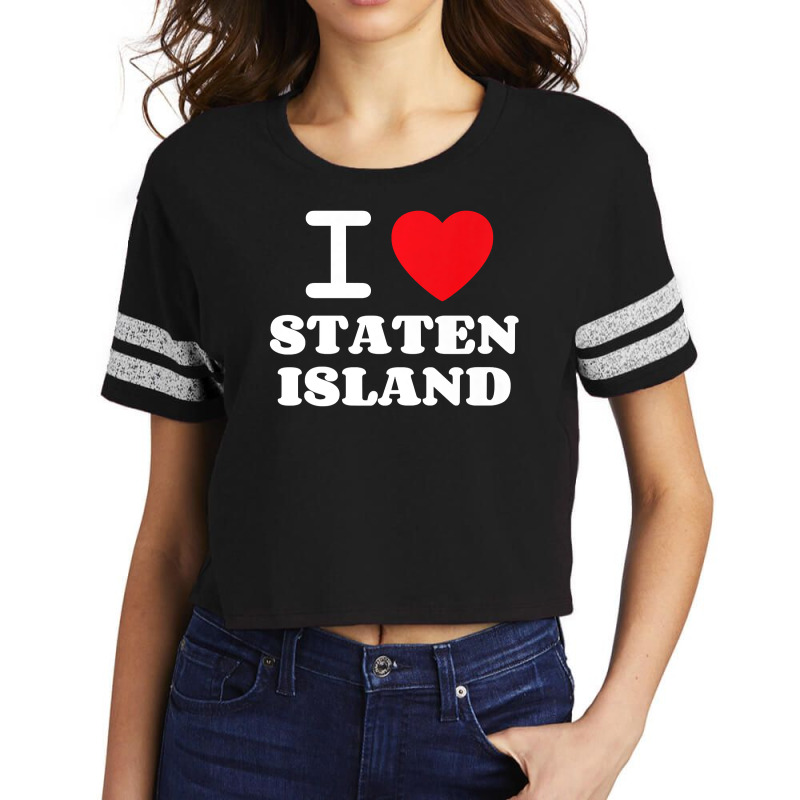 I Love Staten Island Premium Scorecard Crop Tee by WZ90 | Artistshot