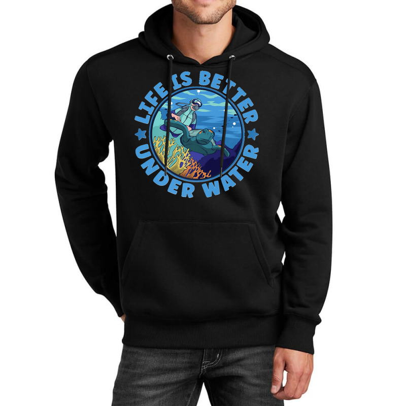 Life Is Better Under Water Marine Biology Scuba Diver Premium Unisex Hoodie | Artistshot