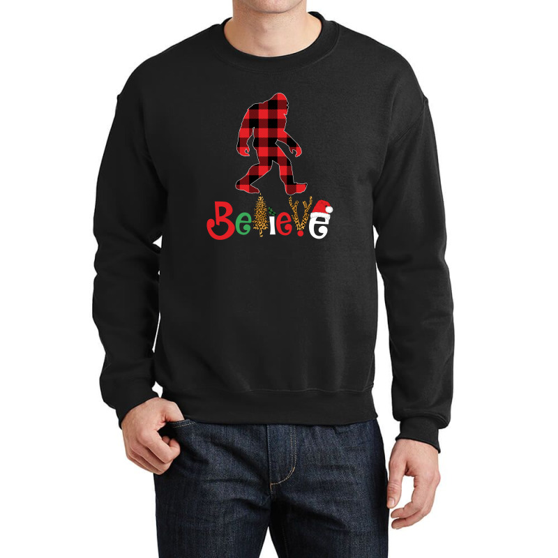 Believe Bigfoot Christmas For Dark Crewneck Sweatshirt | Artistshot