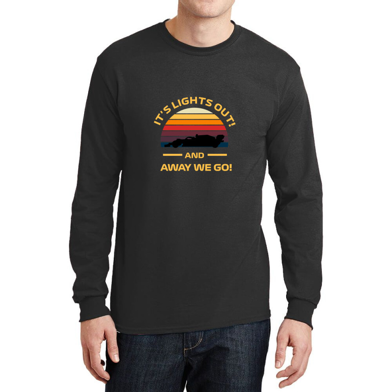 Formula One Retro Sunset Design - It's Lights Out And Away We Go Long Sleeve Shirts by ShaneHess | Artistshot