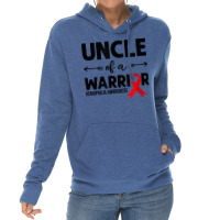 Mens Uncle Of A Warrior, Red Ribbon Hemophilia Awareness T Shirt Lightweight Hoodie | Artistshot