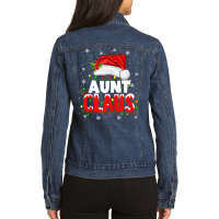 Aunt Claus Christmas 2022 Family Matching Pajama Xmas Light Tank Top Ladies Denim Jacket | Artistshot