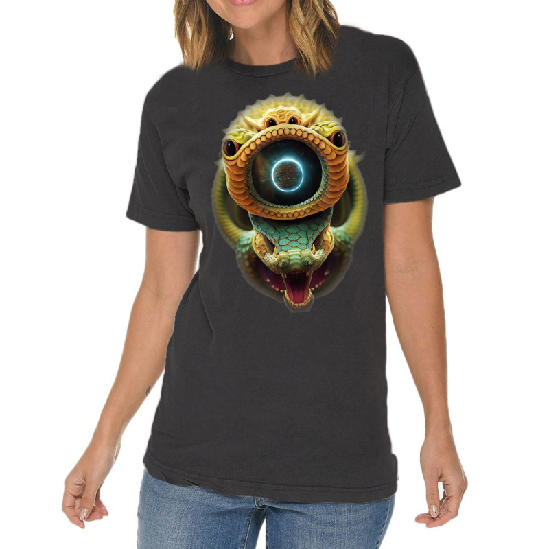 Serpentine Water A Monster Huge Eyes Halloween Mythical Vintage T-shirt | Artistshot