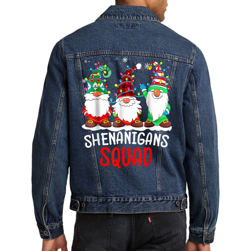 Shenanigans Squad Gnomes Lights Christmas Pajamas Matching T Shirt Men Denim Jacket by cm-arts | Artistshot