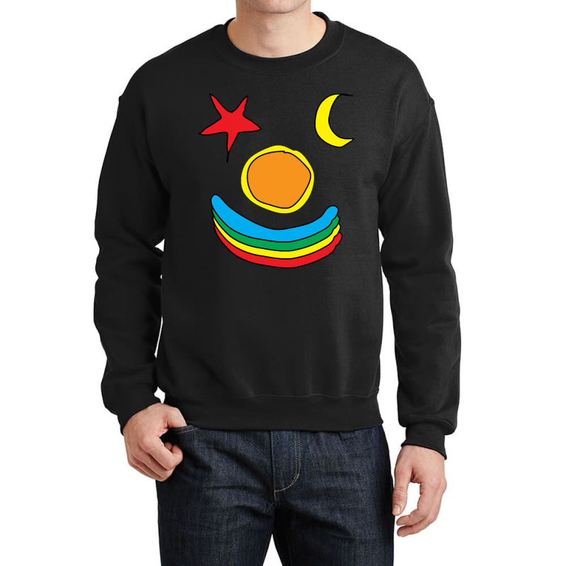 Stars And Moonstars, Moon, Sun And Rainbow Crewneck Sweatshirt by hawkunicorn | Artistshot