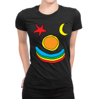 Stars And Moonstars, Moon, Sun And Rainbow Ladies Fitted T-shirt | Artistshot