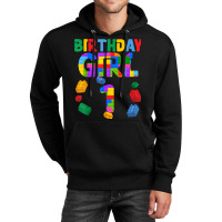 1st Birthday For Block Builder Girl 2021 Block Builder Girl Unisex Hoodie | Artistshot