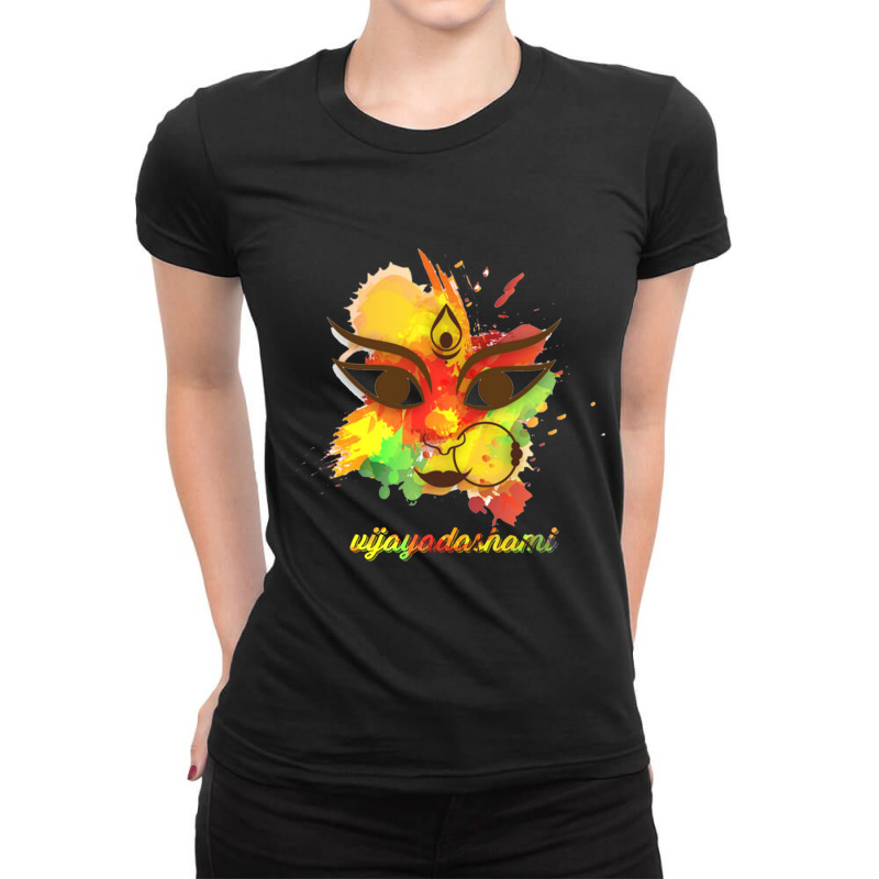 Vijayadashami Fanny Art Ladies Fitted T-Shirt by cm-arts | Artistshot