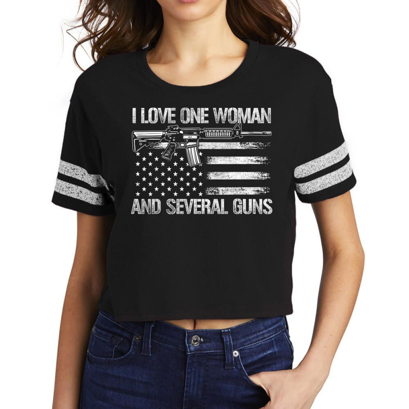 Dad Grandpa Veteran Us Flag I Love One Woman & Several Guns Scorecard Crop Tee by cm-arts | Artistshot