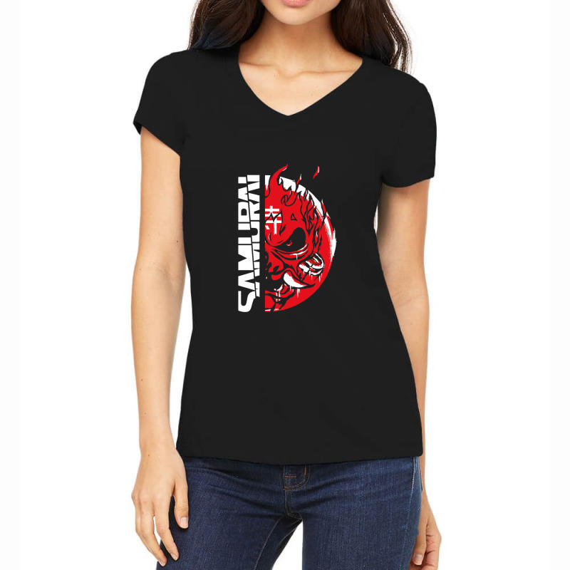 Painted Samurai Women's V-Neck T-Shirt by StefanieCook | Artistshot