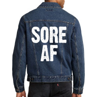 Sore Af Gym Workout Weight Lifting Running Training Men Denim Jacket | Artistshot