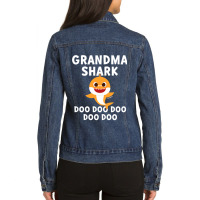 Womens Pinkfong Grandma Shark Official Ladies Denim Jacket | Artistshot