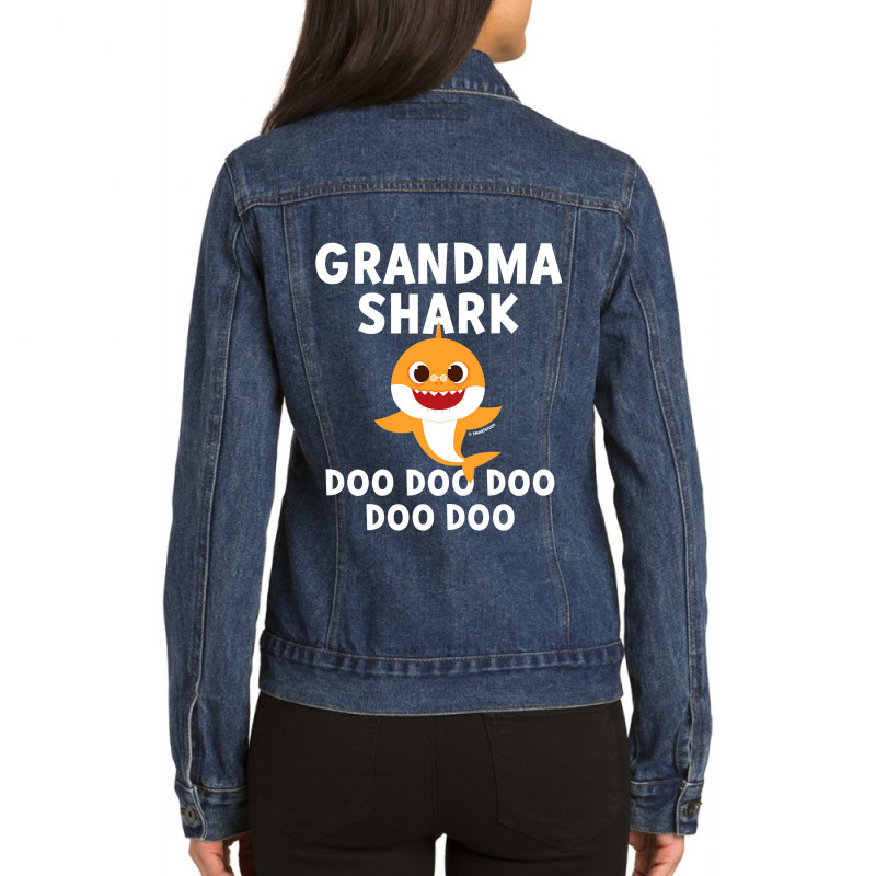 Womens Pinkfong Grandma Shark Official Ladies Denim Jacket by cm-arts | Artistshot