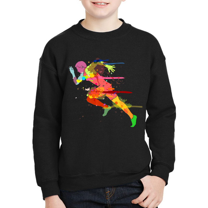 Sprinter Track And Field Runner Running Marathon Youth Sweatshirt by cm-arts | Artistshot