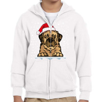 Anatolian Shepherd Dog Christmas Santa Hat Matching Family Long Sleeve Youth Zipper Hoodie | Artistshot