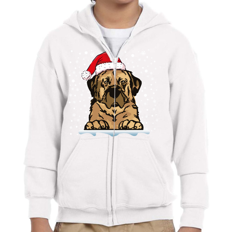 Anatolian Shepherd Dog Christmas Santa Hat Matching Family Long Sleeve Youth Zipper Hoodie by cm-arts | Artistshot