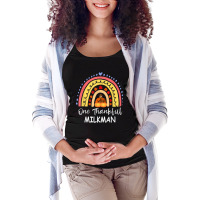 One Thankful Milkman Thanksgiving Rainbow Autumn T Shirt Maternity Scoop Neck T-shirt | Artistshot