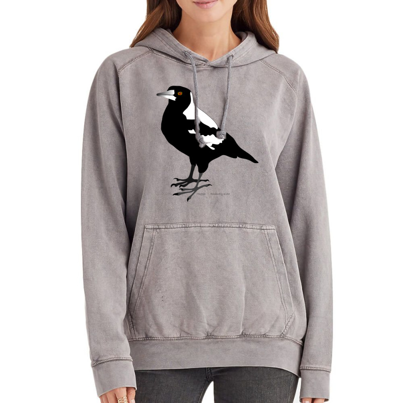 Magpie, Australian Bird Vintage Hoodie by MYNGOO | Artistshot