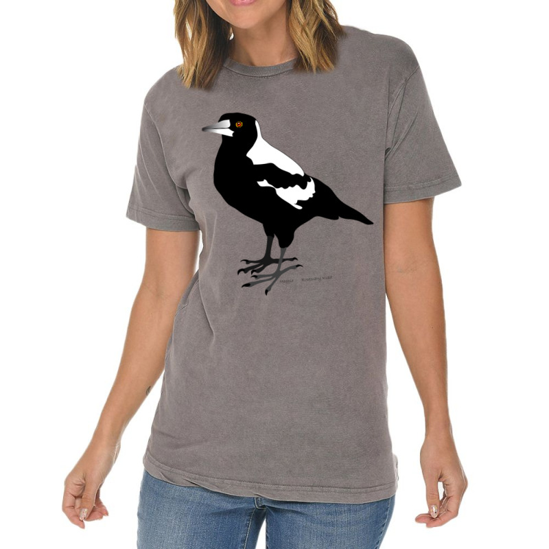 Magpie, Australian Bird Vintage T-Shirt by MYNGOO | Artistshot