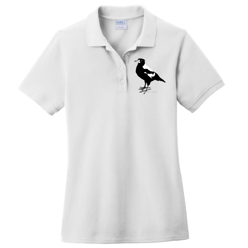 Magpie, Australian Bird Ladies Polo Shirt by MYNGOO | Artistshot