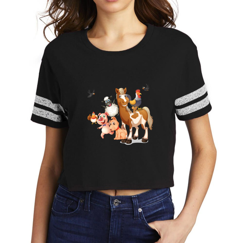 Cartoon Animals Anime Scorecard Crop Tee by saterseim | Artistshot