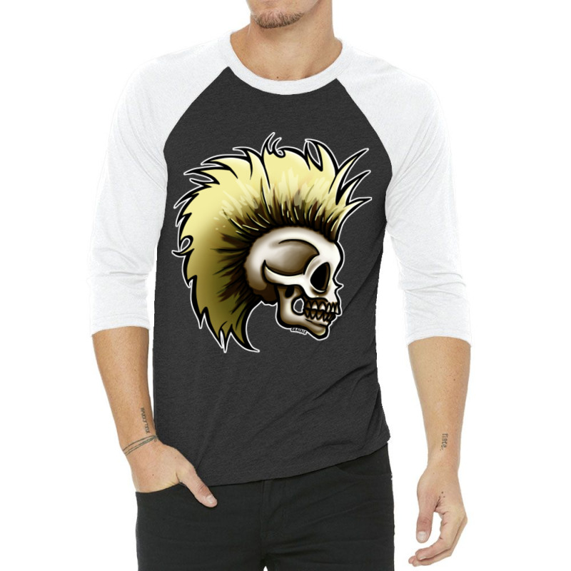 Punk Skull (bleach Blonde Version) 3/4 Sleeve Shirt | Artistshot