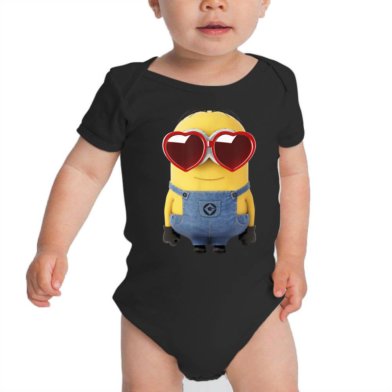 Despicable Me Minions Valentine's Day Heart Shaped Glasses T Shirt Baby Bodysuit by cm-arts | Artistshot