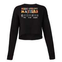 Music Literacy Matters I Like To Eat Puppies  Copy Copy Cropped Sweater | Artistshot