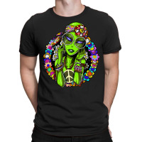 Space Alien Hippie Floral Peace Science Fiction T-shirt | Artistshot