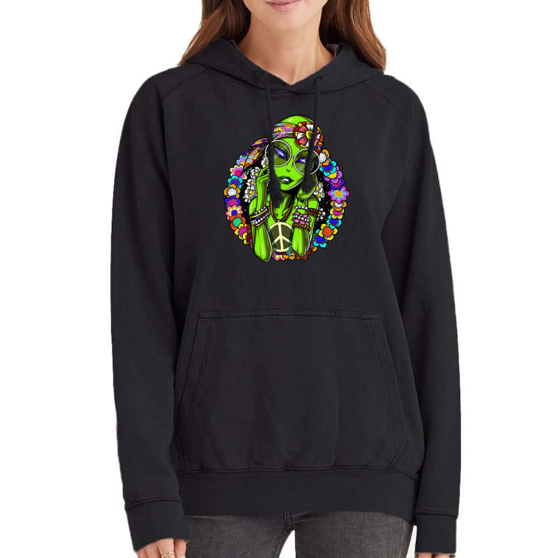 Space Alien Hippie Floral Peace Science Fiction Vintage Hoodie by phamkhao | Artistshot