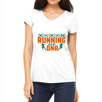 Running Is In My Dna Biology Motivation Genetics Workout Women's V-neck T-shirt | Artistshot