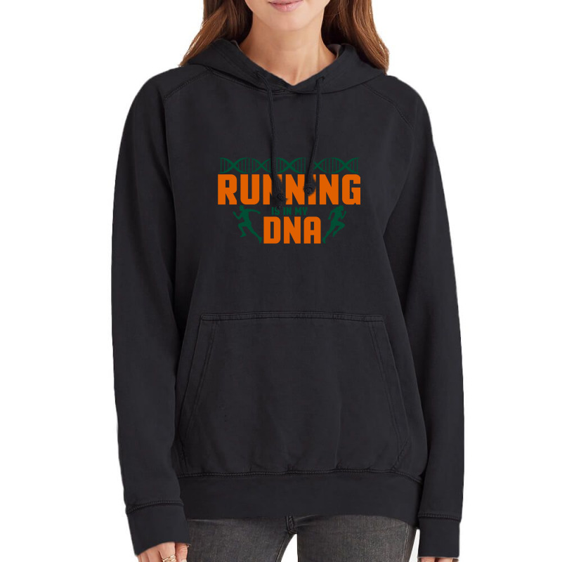 Running Is In My Dna Biology Motivation Genetics Workout Vintage Hoodie | Artistshot