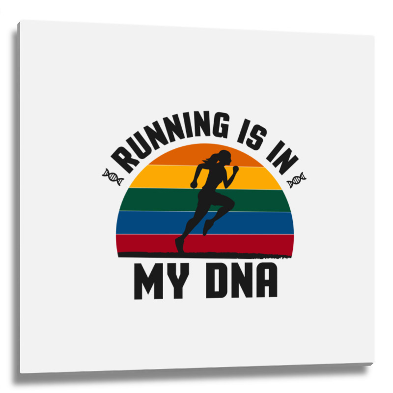 Running Is In My Dna Biology Motivation Genetics Workout Classic Metal Print Square | Artistshot