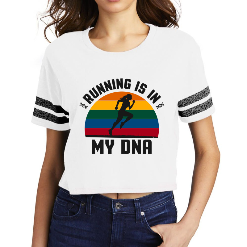 Running Is In My Dna Biology Motivation Genetics Workout Classic Scorecard Crop Tee by cm-arts | Artistshot