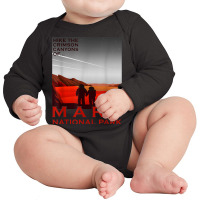 Red Mars Planet National Park Vintage Space Exploration Long Sleeve Baby Bodysuit | Artistshot