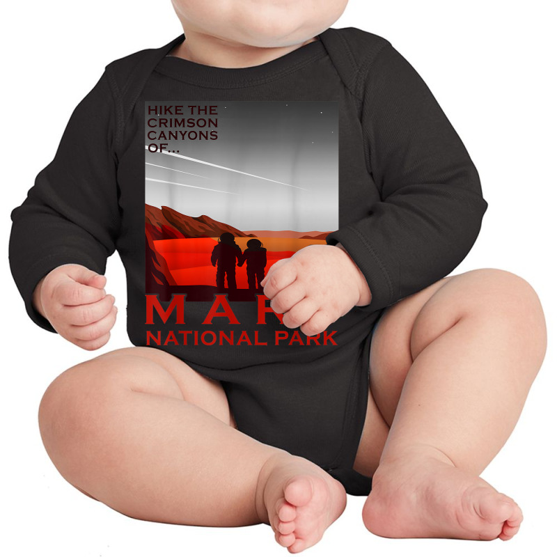 Red Mars Planet National Park Vintage Space Exploration Long Sleeve Baby Bodysuit by Fashonus | Artistshot