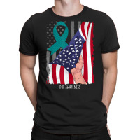 Dissociative Identity Disorder American Flag Teal Ribbon T Shirt T-shirt | Artistshot