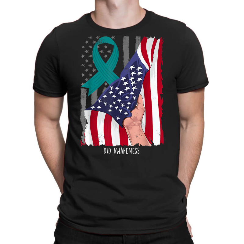 Dissociative Identity Disorder American Flag Teal Ribbon T Shirt T-shirt | Artistshot