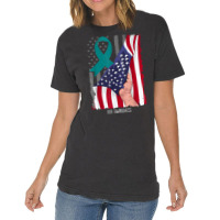 Dissociative Identity Disorder American Flag Teal Ribbon T Shirt Vintage T-shirt | Artistshot