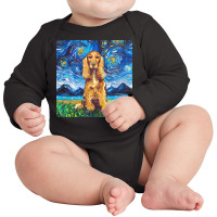 Cocker Spaniel T  Shirt Golden Cocker Spaniel Night T  Shirt Long Sleeve Baby Bodysuit | Artistshot